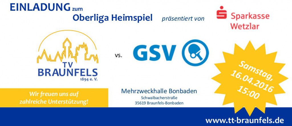 Spielvorschau TV Braunfels vs. Gießener SV